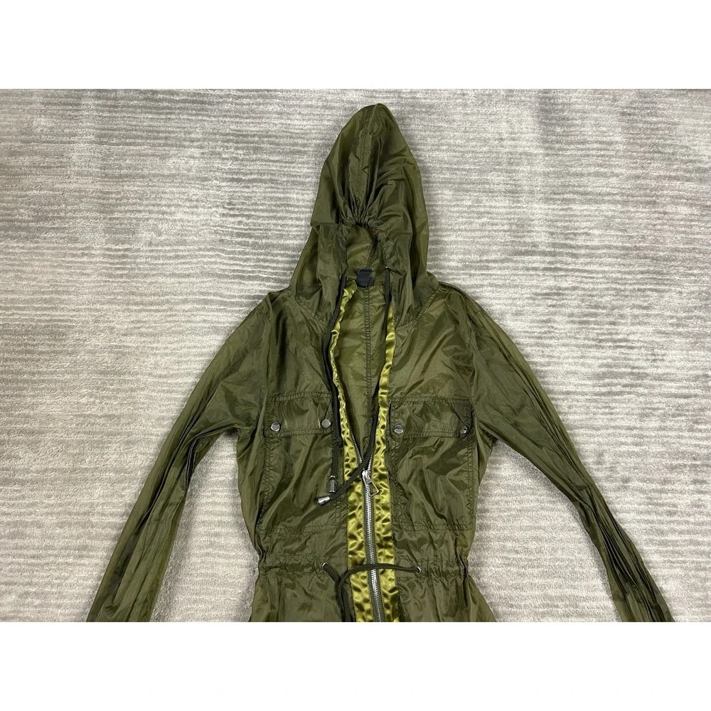 Windsor Jacket Womens Small‎ Green Full Zip Long Sleeve Hooded Sheer Windbreaker